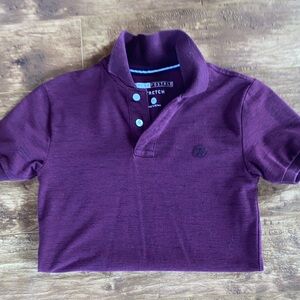 Boys' Stretch Polo Shirt in Rich Burgundy